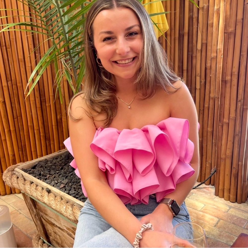 Zara Pink Ruffle Top